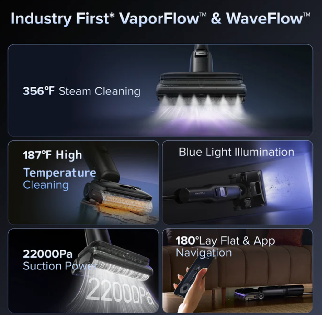 Roborock F25 Ultra Wet & Dry Vacuum with Steam and High Temperature Cleaning